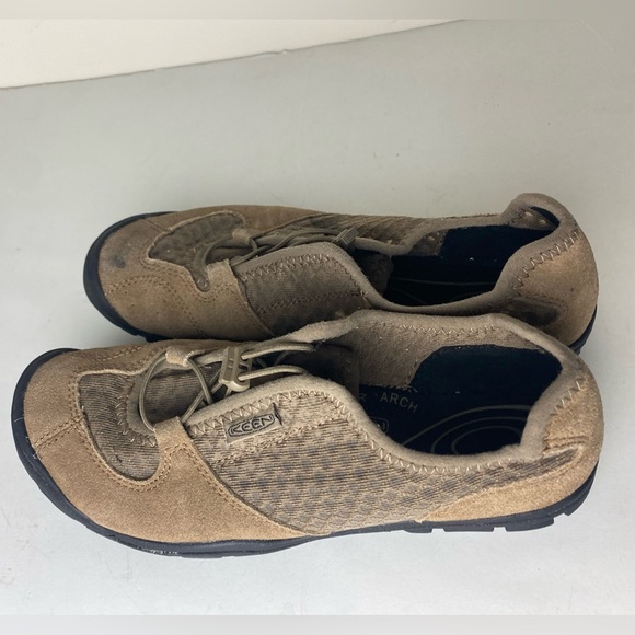 KEEN Mercer 6.5 Brown Suede Sneaker Casual Comfort Minimalist Barefoot Hole flaw - Picture 1 of 8